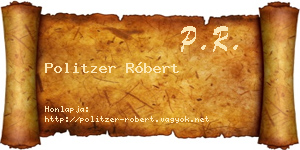 Politzer Róbert névjegykártya
